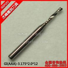 3.175*2.0*12(AAA Series) Carbide Single/One Flute Spiral Bit, Wood Machinery Milling Cutter, CNC Router Bits AAA series