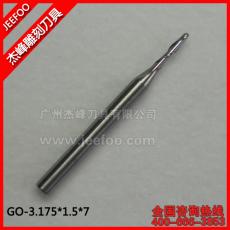 Jeefoo 3.175*1.5*7 Two/Double Flute Carbide Ball Nose End Mills, CNC Cutting Router Bits